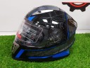 Мотошлем интеграл (BLD999) с выдвижными очками черно-синий (качество ABC SHELL)