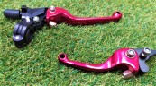 Рычаги: тормоза (откидной) и сцепления с креплением (длинный) TTR125 ТЮНИНГ (не ломающиеся) красный