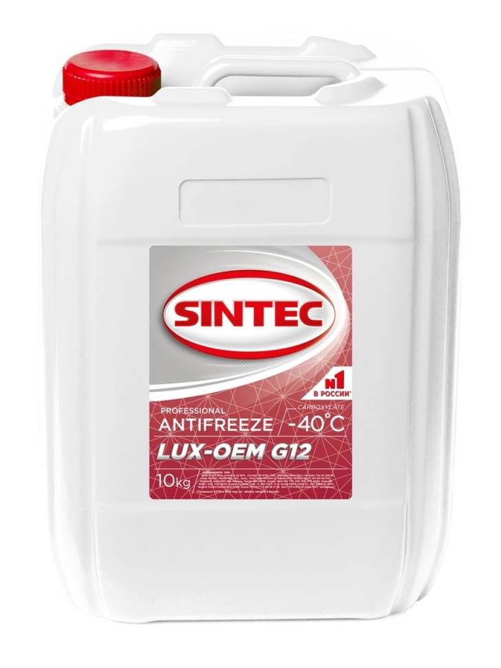Антифриз SINTEC LUX G12, красный, 10 кг